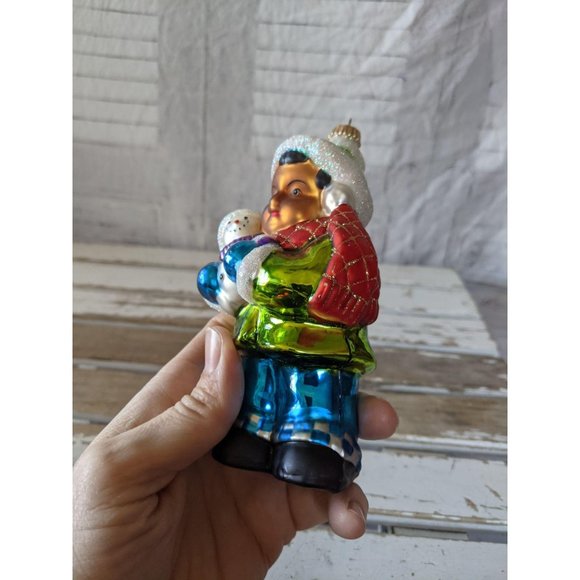Vintage Marshall Field Eskimo Boy Snowman glass Ch - Picture 2 of 7